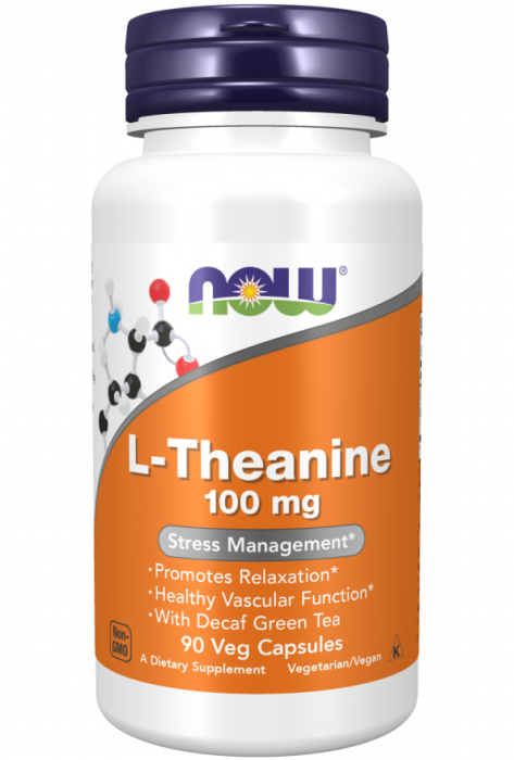 L-THEANINE 100 мг (L-теанин) 90 растительных капсул NOW Foods