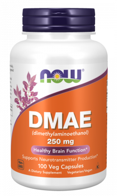 DMAE 250 мг (диметиламиноэтанол) 100 растительных капсул NOW Foods