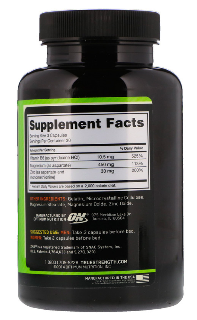Optimum Nutrition ZMA (Zinc Magnesium Vitamin B6)