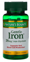 Gentle iron (железо) 28 мг Nature's Bounty (90 капс)