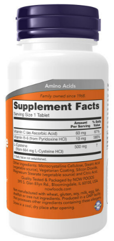 NOW L-Cysteine 500 мг (100 табл)