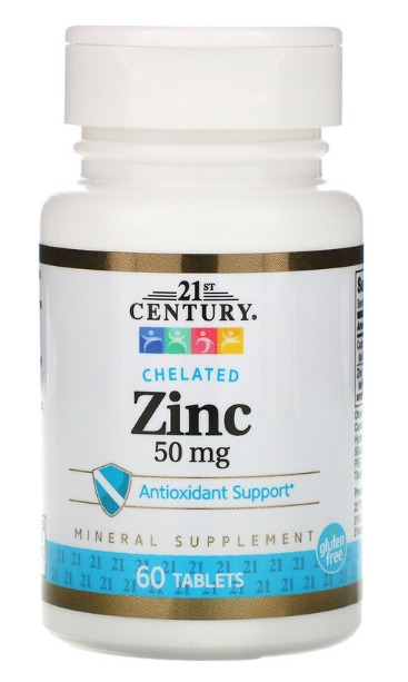 21st Century Zinc Chelated (Цинк Хелат) 50 mg